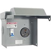 Kinchoix 30 Amp RV Power Outlet Box Temporary Power Outlet with Breaker Outdoor Breaker Box Pre-w...