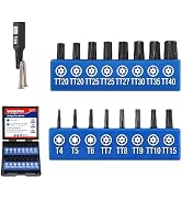WORKPRO 16pcs Security Torx Bit Set, S2 Steel Star Bit Set, CNC Machined 1