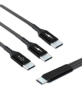 GELRHONR USB C Splitter Cable,USB C Male to 3 Type-C Male Charge Cable,3 in 1 Nylon Braided Charg...