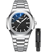GOSASA Fashion Men Watches Date Business Watch for Men Stainless Steel Luminous Quartz Waterproof...
