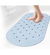 SelfSuite Rubber Bathtub Mat Shower Mat Non-Slip, 31x14 Inch, Bath Tub Floor Mat with Suction Cup...