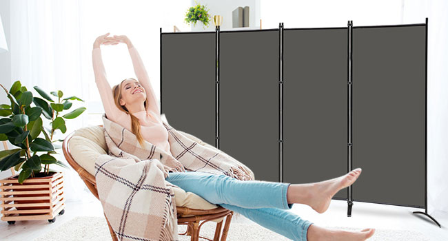 3 Panel Room Divider for Room Separation sunlight blocking