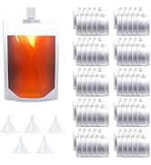 Cloudslucky 16OZ 100PCS Drinking Pouches Liquid,Concert Plastic Flask Drink Bags, Food Grade Plas...