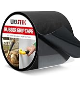 WELSTIK Rubber Grip Tape - 4" x 16.4ft Non-Slip Adhesive Handle Wrap for Tools,Bike Handlebars & ...
