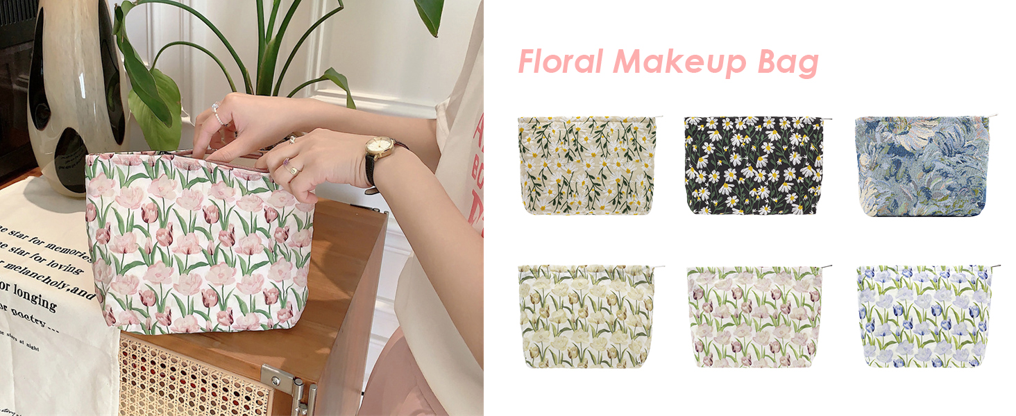 Floral makeup bag Cute Make up pouch