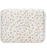 Rose 14 Inch Laptop Sleeve Case with 4 Compartments, Shockproof Laptop Bag for Women, Fits MacBoo...
