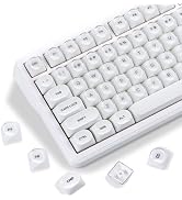 Womier Double Shot PBT Cute Keycaps MOA Profile White Keyboard Keycap Set | 128 Keys Custom Doubl...
