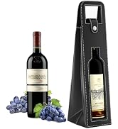 RYDDOY Wine Gift Bag, Reusable Leather Wine Tote Carrier, Single Bottle Champagne Beer Gift Bags ...