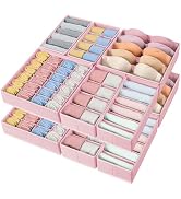 DIMJ 12 Pack Drawer Organizer for Clothes, Sock Bra Underwear Drawer Organizer, Foldable Fabric D...