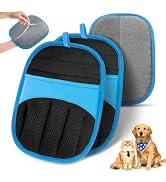 2 Pack Pet Hair Remover Glove for Cats & Dogs, Couch, Carpet, Car Seats | Washable Static 5-finge...