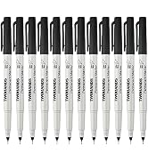 TWOHANDS Permanent Markers Ultra Fine Tip Black,0.5mm,12 Count | Fine Point For Metal,Wood,Stones...