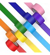CHIYUNS Colored Masking Tape, Color Painters Tape for Kids, 8 Rolls 1 inch Wide x 14 Yards Each, ...