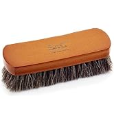 Premium Brown Horsehair Brush - Horsehair Shoe Brush for Cleaning, Polishing & Buffing Leather Sh...