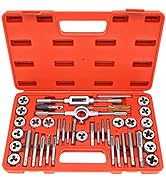 GMTOOLS 40PCS Tap and Die Set, Metric Size Standard M3 to M12, Threading Tool Set for Cutting Ext...
