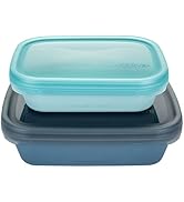 U Konserve Platinum Silicone Nested Duo Food Storage Bento Box Dual Seal Rectangle Container – Tw...