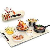 Food Warming Mat 24x16 Inches, Electric Warming Tray with 7 Temps, Foldable Food Warmer for Parti...