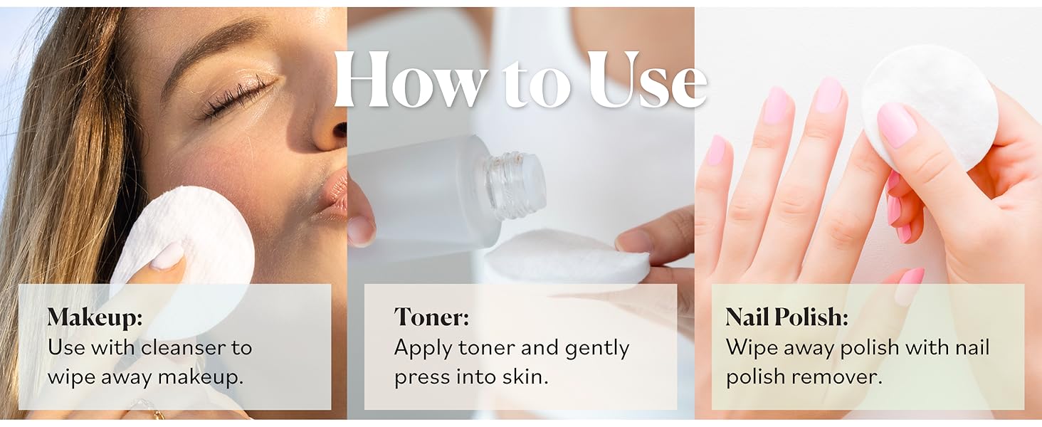 Sky Organics Organic Cotton Rounds can be used for makeup, toner, nail polish