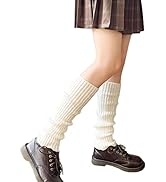 ZQFFB Leg Warmers Kawaii Black White Goth Stacked Leg Warmer of Japanese Style for Women 80s Part...