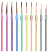 Nicpro 10PCS Micro Fine Detail Paint Brush Set, Macaron Pastel Small Miniature Fine Tip Detail Br...