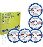 ONEGOTOOL 4-1/2 inch Diamond Cutting Wheels for Angle Grinder Discs Metal Saw Blades Applied to S...