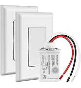 Suraielec Wireless Light Switch and Receiver Kit, 15A High Power, No Wiring, 100ft RF Range, Prog...