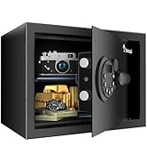 Bonsaii Safe, 0.6 Cubic Safe Box with Electronic Keypad, Removable Shelf, for Valuables Jewelry a...