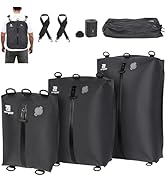 ESCRODOI 3 Pack Vacuum Bags for Travel with Pump, 3-Size Set Reusable Vacuum Compression Bags for...