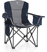 ALPHA CAMP Oversized Folding Camping Chair, Heavy Duty Portable Lawn Chairs with Cooler Bag, Side...