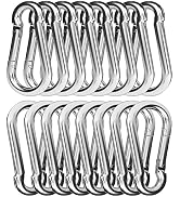 EPHECH 30PCS 3" Heavy Duty Spring Snap Hook, M8 5/16" Galvanized Steel Snap Hook Carabiner Quick ...