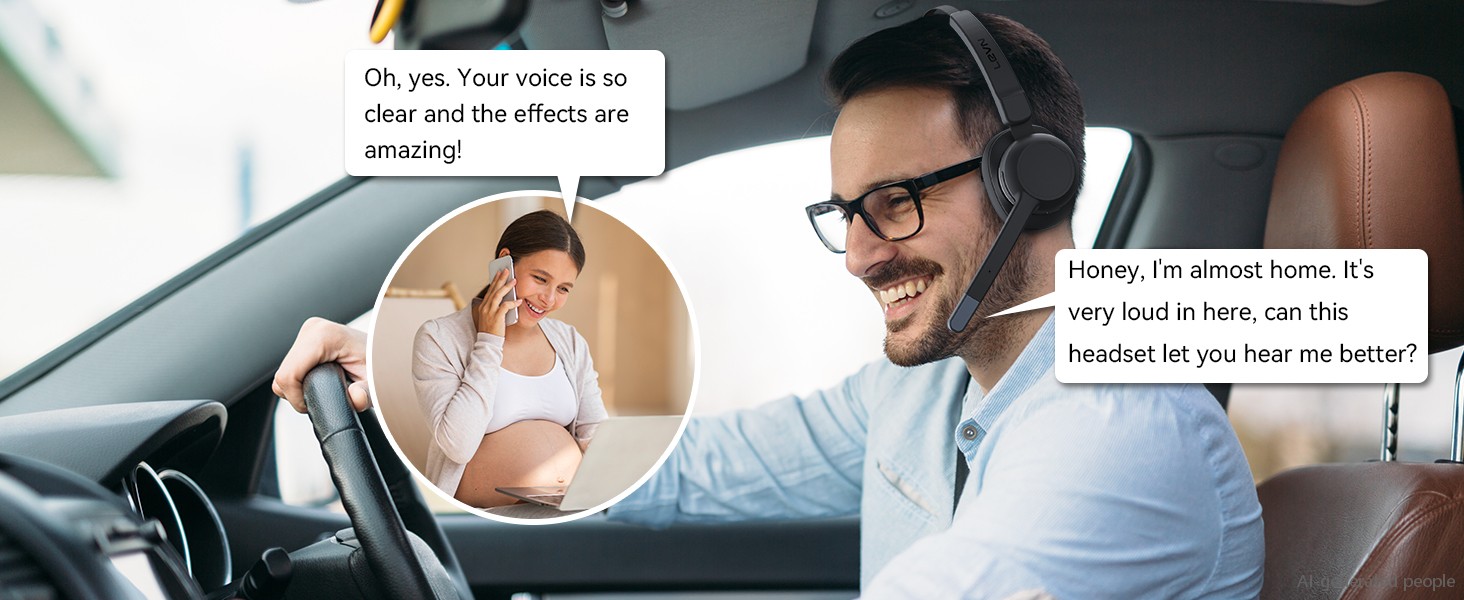 Wireless headset with microphone