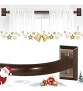 TVWOO 2 Pack Wrap Around Curtain Rods,Bronze Curtain Rods for Windows 28 to 48 Inch,1 Inch Adjust...