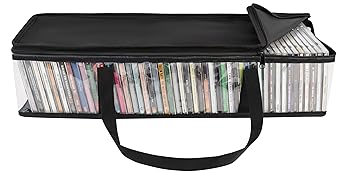 CD Storage Bags - Transparent PVC Media Storage - Water Resistant CD Holder Case with Handles