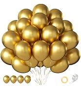 CVPARTYON Gold Balloons 60 PCS Metallic Gold Balloons 12 Inch Gold Metallic Balloons for Balloon ...