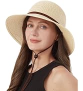 Zylioo 2XL/XL/L/M/S Womens Straw Hat,Wide Brim Sun Protection Beach Hats,UPF 50+ Floppy Summer Ha...