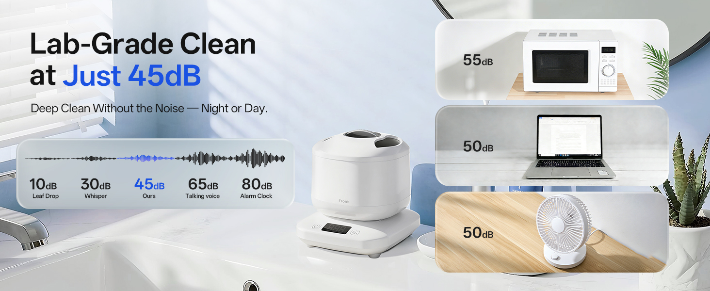 Ultrasonic Cleaner, Portable Ultrasonic Hardware Cleaner, Dual-Action Cleaning
