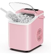 NEWBULIG Ice Maker, Countertop Ice Machine with Handle, 9 Bullet Cubes in 6~8 Mins, 26lbs Daily, ...