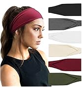 DRESHOW Yoga Sports Headbands for Women Elastic Non-Slip Headbands Workout Running Hair Bands 6 Pack