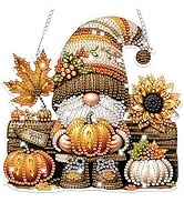 Bowetile Halloween Diamond Art Hanging Kits for Adults Kids, Gnome Diamond Art Suncatchers, 5D Sp...