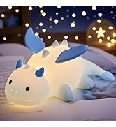 POSSHE Dragon Night Light, Cute Baby Dragon Gifts, Soft Silicone Lamp with 3 Level Warm Light and...