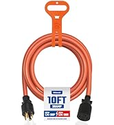 10FT 30 Amp Generator Extension Cord 4 Prong, RV Power Extension Cord with Twist Lock, NEMA L14-3...