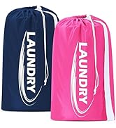 Sylfairy 2 Pack XL Laundry Bag with Strap,Heavy Duty Travel Laundry Bag,Rip-Stop Dirty Clothes Sh...