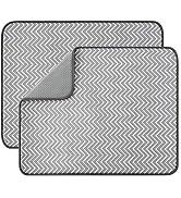 SUBEKYU Dish Drying Mat for Kitchen Counter, Microfiber Absorbent Dishes Drainer/Rack Pads under ...