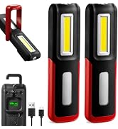 SHINROW 2 PCS Rechargeable LED Work Light with Magnetic Base Portable Task Inspection Trouble Lig...