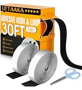 1 Inch x 30 Feet Heavy Duty Hook and Loop Tape Adhesive, Industrial Strength Sticky Back Strip Fa...
