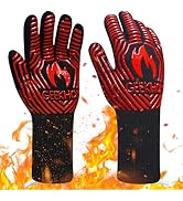 BBQ Gloves Fireproof Oven Mitts: GEEKHOM 1472 ? Heat Resistant Non-Slip Gloves EN407 Certified 13...