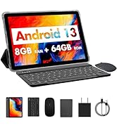 PRITOM 10’‘ Tablet Android 13, Octa-Core, WIFI6, 2 in 1 Tablet 64GB with Keyboard, a Customized ...