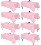 8 Packs Pink Valentine’s Day Tablecloth 60x102 Inch Rectangular Table Cloth for 6 Foot Rectangle ...