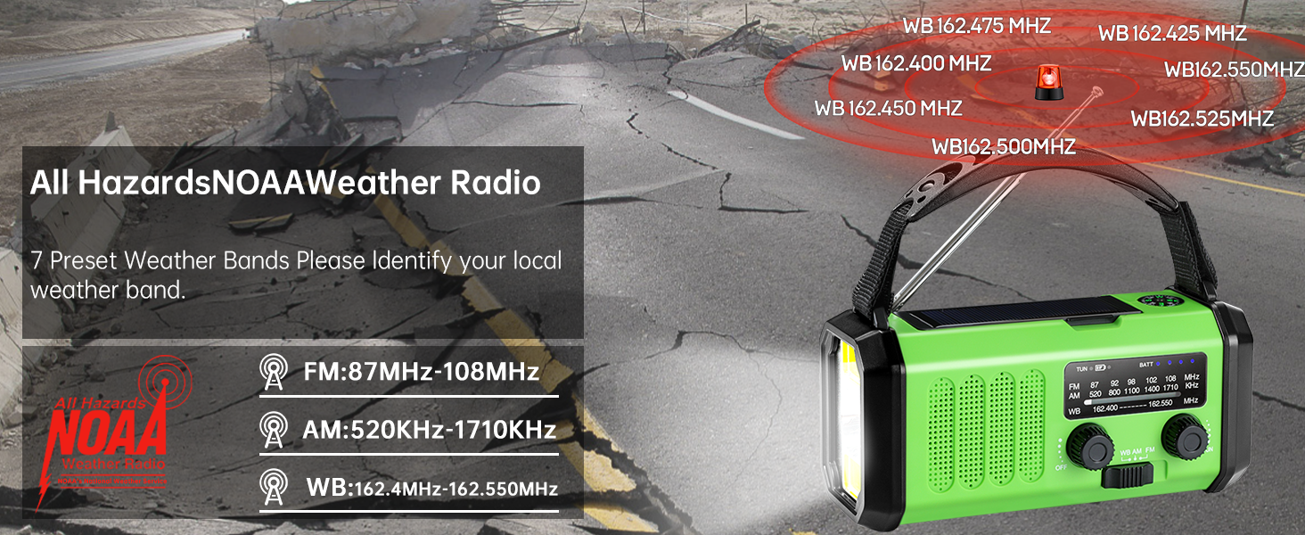 QAUYYW emergency hand crank weather radio
