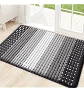 Kitinjoy Indoor Outdoor Door Mat, 32x20 Non-Slip Absorbent Dirt Trapper, Low-Profile Washable Ins...
