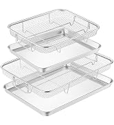 TeamFar Air Fryer Basket for Oven, 16"x12" & 12.5"x9.6" Air Fryer Basket | Stainless Steel Air Fr...